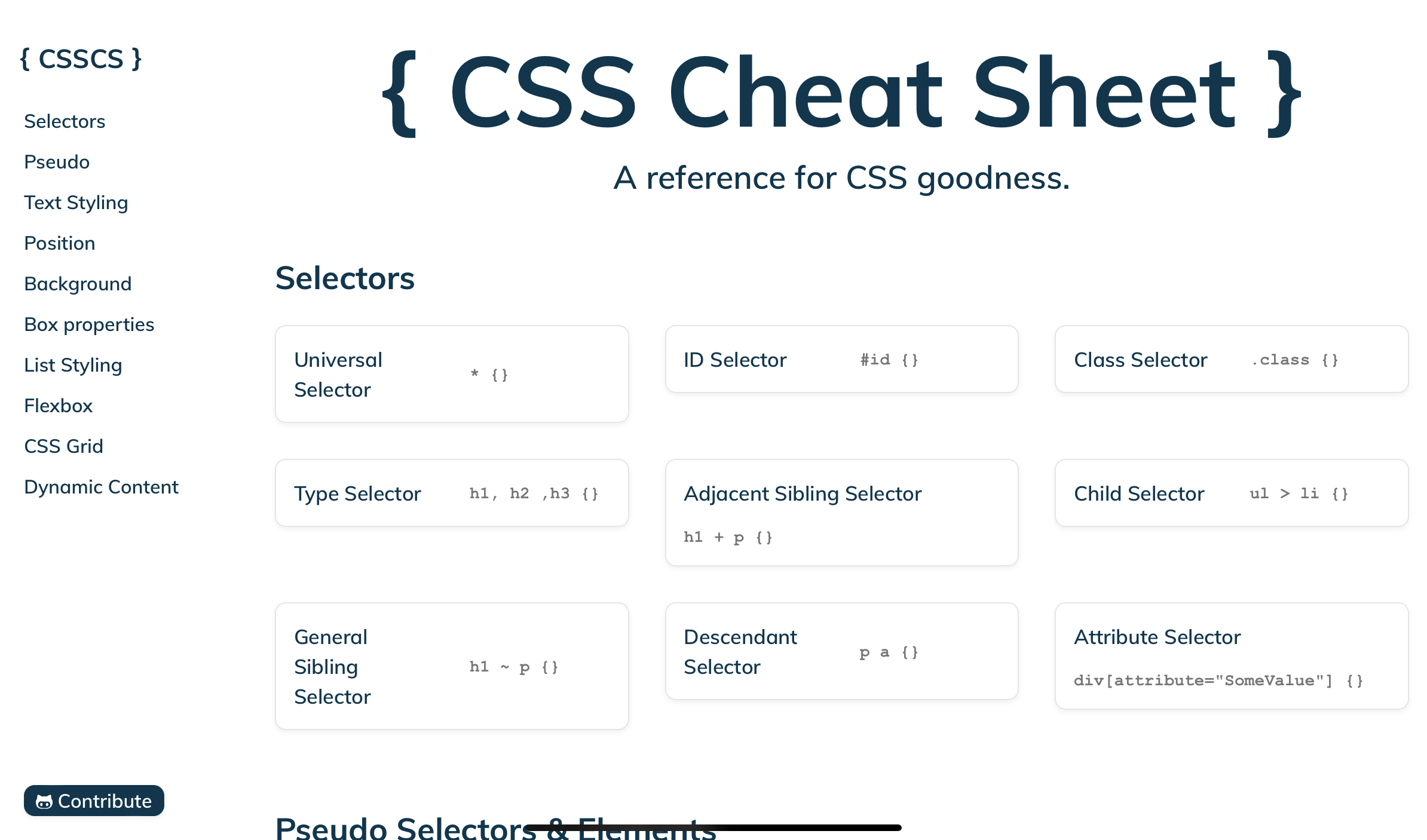 Css Cheatsheet