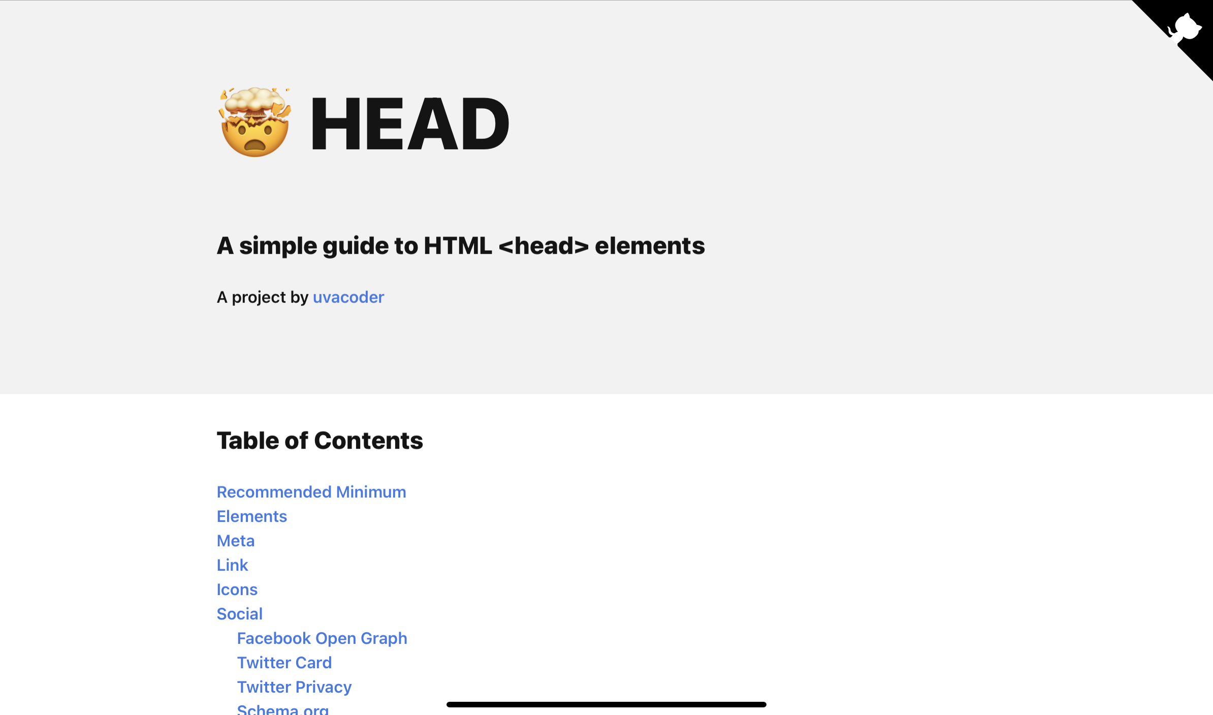 Html Head Cheatsheet